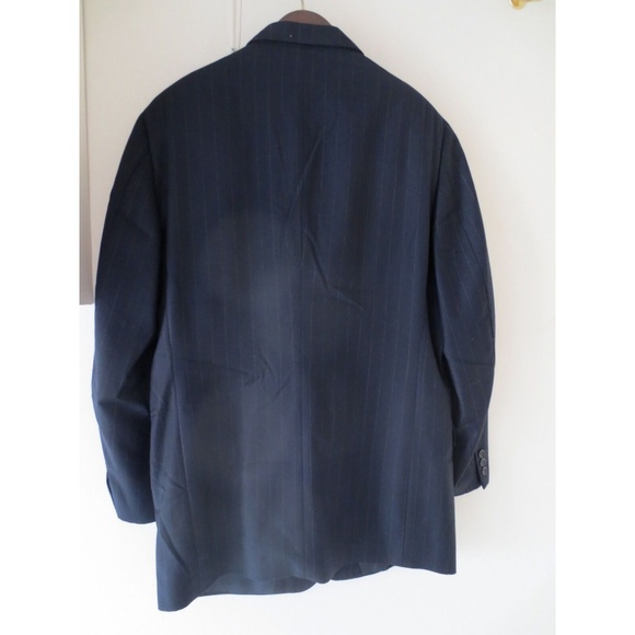 Barney's men suit navy flannel /white stripes 40R - Picture 2 of 8